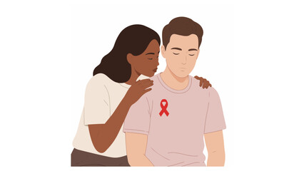 Fototapeta premium Young woman supporting her partner despite diagnosis