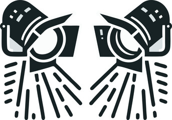 Symmetrical Theater Spotlight Vector Icon