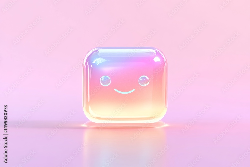 Poster futuristic ai chatbot icon with gradient glow - design for digital interfaces