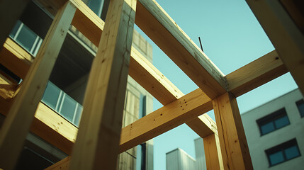 Wooden Framework Structure in Urban Setting