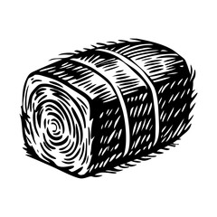 A vintage style illustration of hay bale © Prosymbols