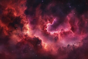 Naklejka premium Captivating celestial scene with vibrant nebula and starry cosmos