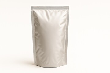 Sealed vacuum food bag on clean white background