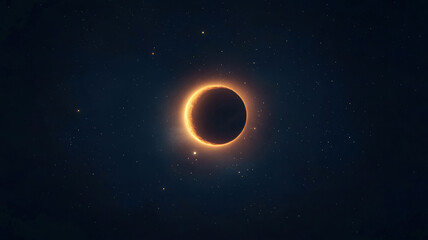 Naklejka premium Mystical lunar eclipse in celestial harmony with stars and night sky