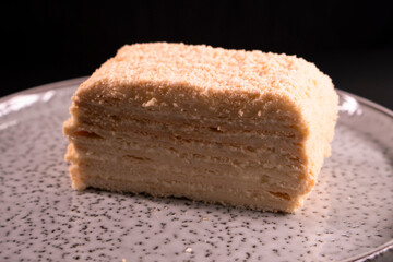 Napoleon cake. Dessert. Healthy food. Diet dish. Layered cake