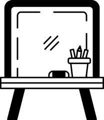 black and white illustration of a chalkboard