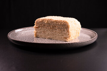 Napoleon cake. Dessert. Healthy food. Diet dish. Layered cake