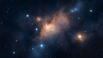 Aries zodiac constellation with shining stars in night sky