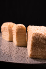 Napoleon cake. Dessert. Healthy food. Diet dish. Layered cake