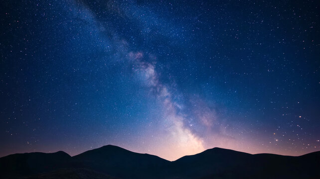 Aries zodiac constellation and starry night landscape under clear skies