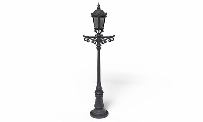 Fototapeta premium 3D Illustration Nostalgic Black Street Lantern