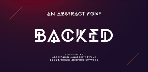 Design Modern abstract digital alphabet font. Minimal technology typography, Creative urban sport fashion futuristic font and with numbers. vector illustration.