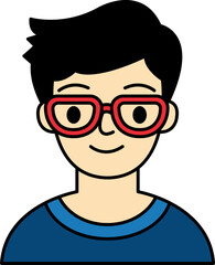 illustration of a teenage boy with glasses