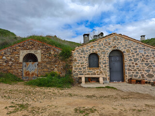 Bodegas cueva en la provincia de Valladolid, España