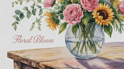 Watercolor floral arrangement