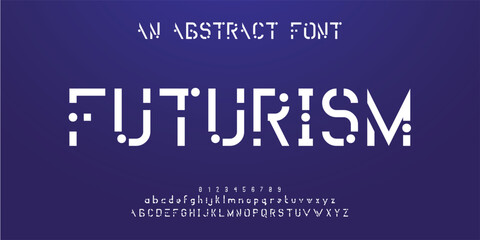 Design Modern abstract digital alphabet font. Minimal technology typography, Creative urban sport fashion futuristic font and with numbers. vector illustration.