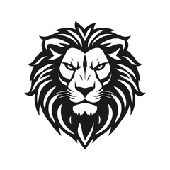 Lion logo with detailed mane. Animal icon template.Symbol of strength, power and leadership. Stylish design is perfect for branding, logos and product design. Wild animal, king lion, fierce predator