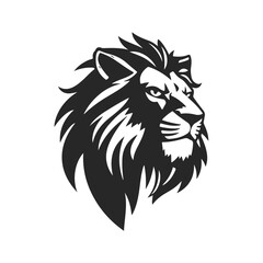 Lion logo with detailed mane. Animal icon template.Symbol of strength, power and leadership. Stylish design is perfect for branding, logos and product design. Wild animal, king lion, fierce predator
