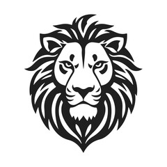 Fototapeta premium Lion logo with detailed mane. Animal icon template.Symbol of strength, power and leadership. Stylish design is perfect for branding, logos and product design. Wild animal, king lion, fierce predator