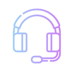 Obraz premium college icon spesial line with gradient color blue purple_headphone