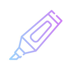 college icon spesial line with gradient color blue purple_marker pen