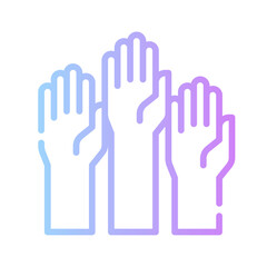 college icon spesial line with gradient color blue purple_raise hand