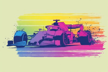 Szybki samoch&oacute;d wyścigowy, abstrakcyjna grafika