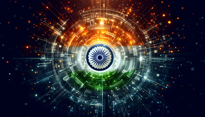 Obraz premium Indian flag, realistic motion effect, Ai created image