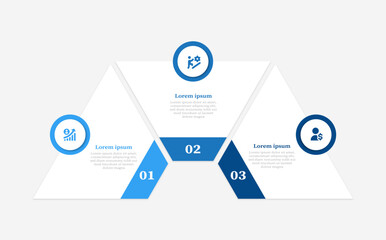 modern business triangle three-step process infographic