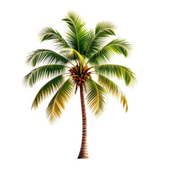 Fototapeta premium Tropical Palm Tree, Isolated Transparent Background