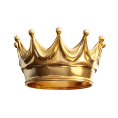 Shiny Golden King Crown on Transparent Background