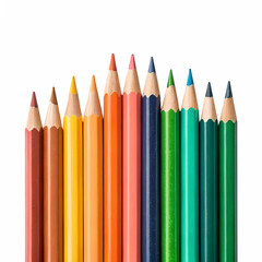 colored pencils isolated on white background