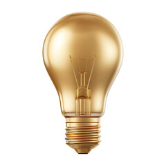 Golden Light Bulb Idea Innovation Concept on Transparent Background