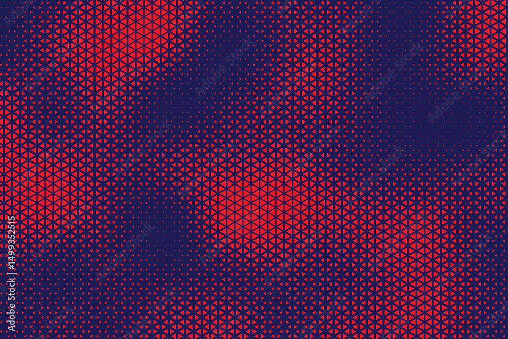 Leinwandbilder Abstract background with red triangle dots. Triangle halftone geometric background. Halftone triangular retro 80s pattern. Minimal style retro dynamic wallpaper.