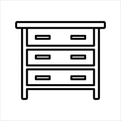 Drawer cabinet vector sketch icon isolated on background. Drawer cabinet hand drawn icon. Drawer cabinet sketch icon for infographics, website or app.