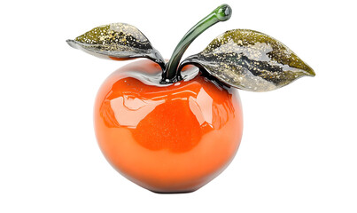 Ornate orange apple figurine.  Detailed, glossy finish