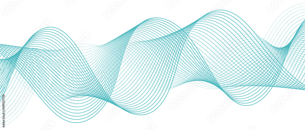 Fototapete Abstract glowing Modern wave with Dynamic flowing lines. Futuristic technology and sound wave lines. Digital frequency track equalizer with Stylized line art. Twisted curve lines and blend effect