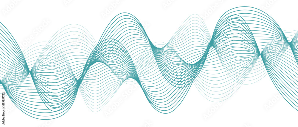 Poster Abstract glowing Modern wave with Dynamic flowing lines. Futuristic technology and sound wave lines. Digital frequency track equalizer with Stylized line art. Twisted curve lines and blend effect