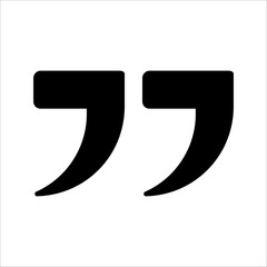 Quotation Mark Icon Symbol Vector Illustration on black background EPS 10