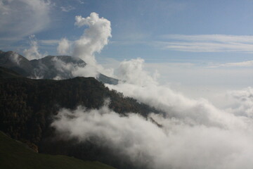 clouds over the mountains