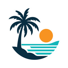 Naklejka premium Palm tree logo clipart vector illustration