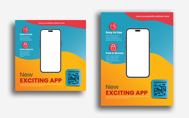 Mobile app flyer & banner template editable