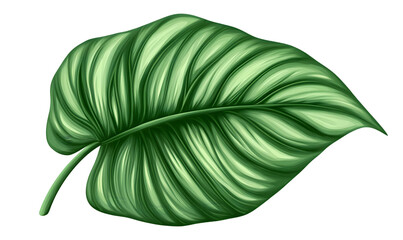 Detailed illustration of a vibrant, textured tropical leaf