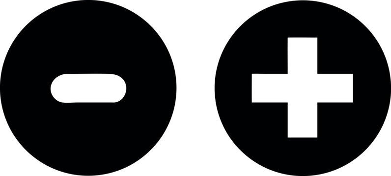 plus minus buttons. plus minus icon vector symbol