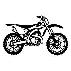 Obraz premium motorcycle silhouette isolated on white, dirt bike