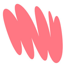 bright bold bubble squiggle shape abstract modern design asset salmon coral pink