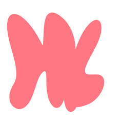 bright bold bubble squiggle shape abstract modern design asset salmon coral pink
