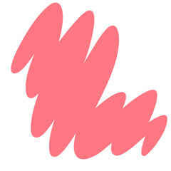 bright bold bubble squiggle shape abstract modern design asset salmon coral pink