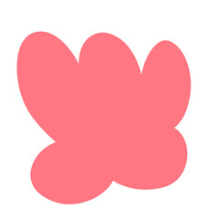 bright bold bubble squiggle shape abstract modern design asset salmon coral pink