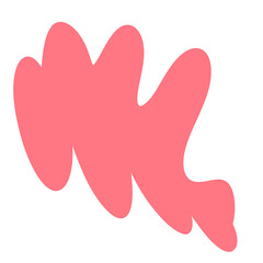 bright bold bubble squiggle shape abstract modern design asset salmon coral pink